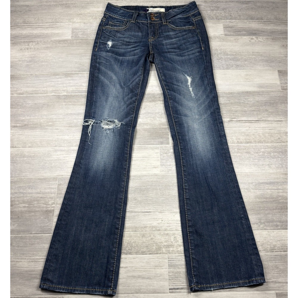 Vigoss Collection Women's Size 1 Jeans Dark Wash Bootcut Fit Embroidered (28X32)